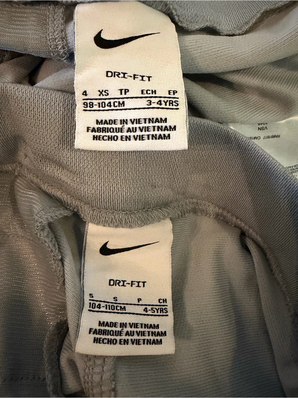 Lot of 2 Nike Dri-FIT Toddler T-Ball Baseball Pants White Sizes 4T & 5T Swoosh